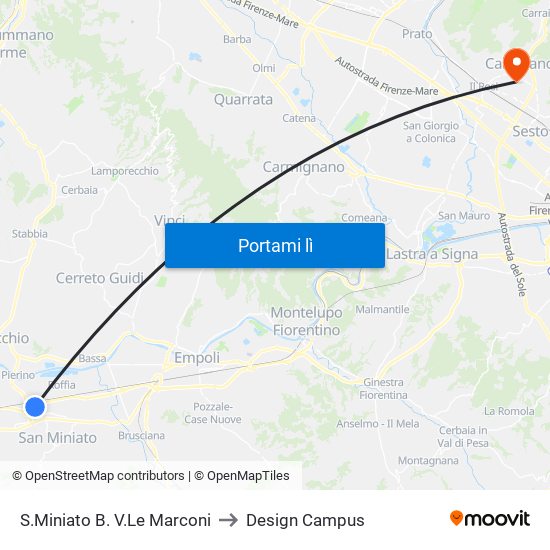 S.Miniato B. V.Le Marconi to Design Campus map