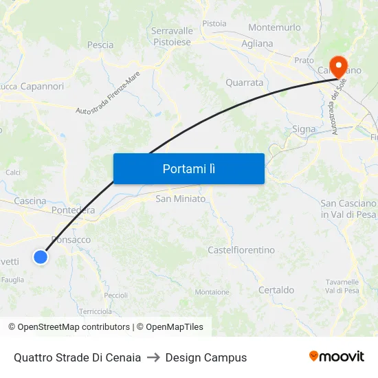 Quattro Strade Di Cenaia to Design Campus map