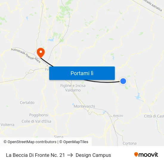 La Beccia Di Fronte Nc. 21 to Design Campus map