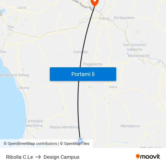 Ribolla C.Le to Design Campus map