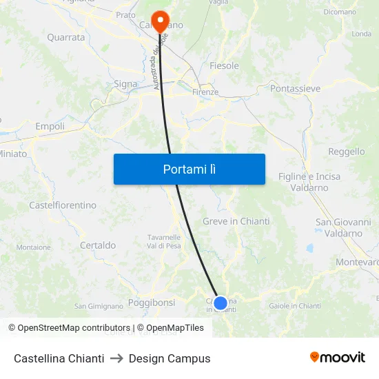 Castellina Chianti to Design Campus map