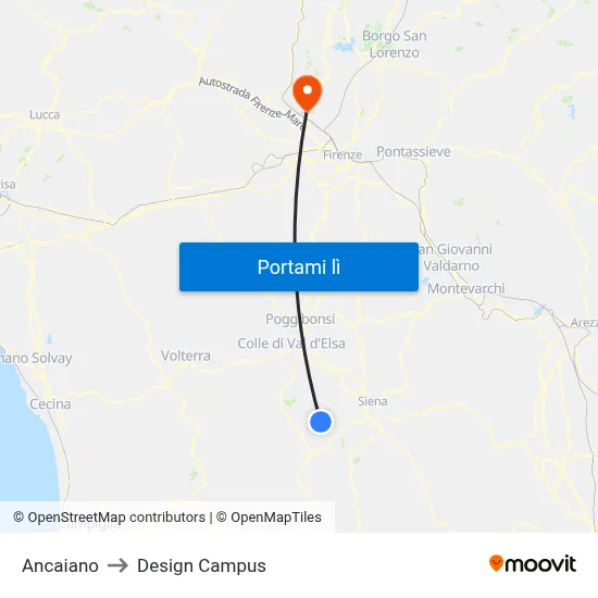 Ancaiano to Design Campus map