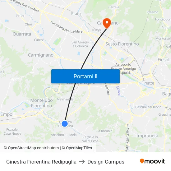 Ginestra Fiorentina Redipuglia to Design Campus map