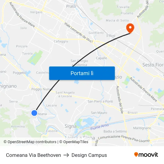 Comeana Via Beethoven to Design Campus map