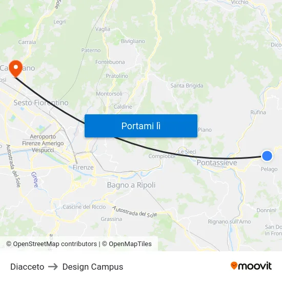 Diacceto to Design Campus map