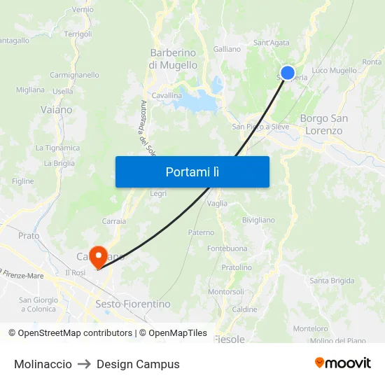 Molinaccio to Design Campus map