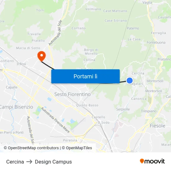 Cercina to Design Campus map