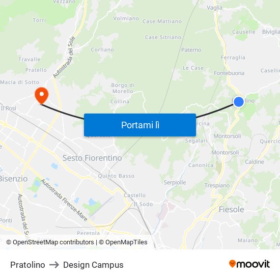 Pratolino to Design Campus map