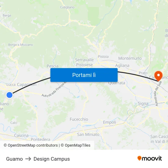 Guamo to Design Campus map