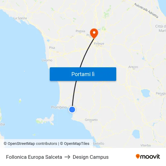 Follonica Europa Salceta to Design Campus map
