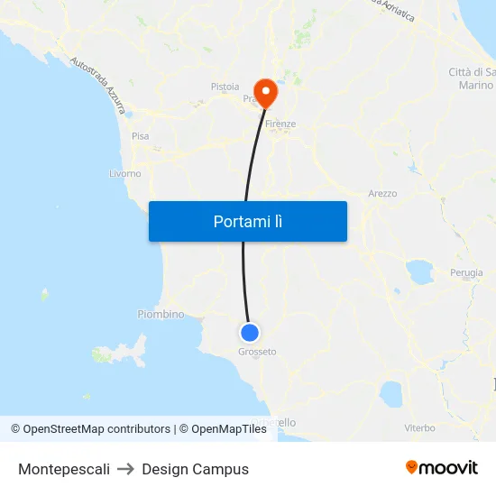 Montepescali to Design Campus map