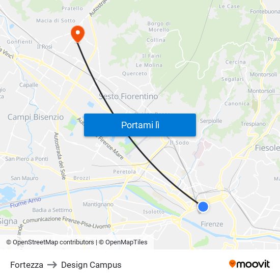 Fortezza to Design Campus map