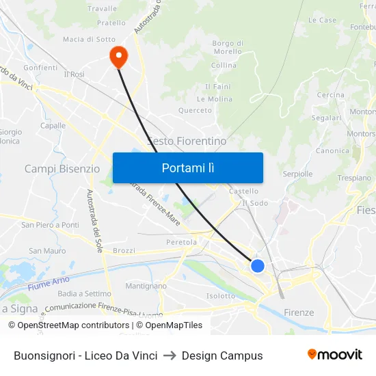 Buonsignori - Liceo Da Vinci to Design Campus map