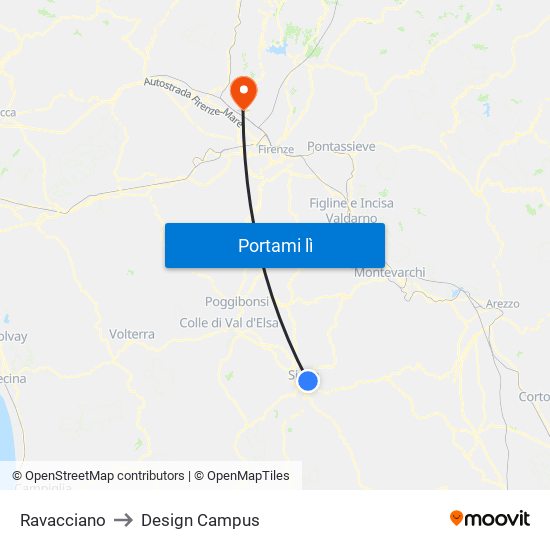 Ravacciano to Design Campus map