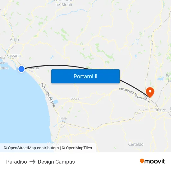 Paradiso to Design Campus map
