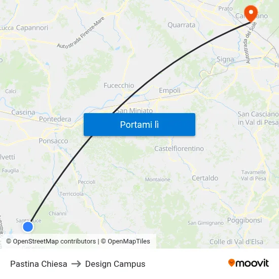 Pastina Chiesa to Design Campus map