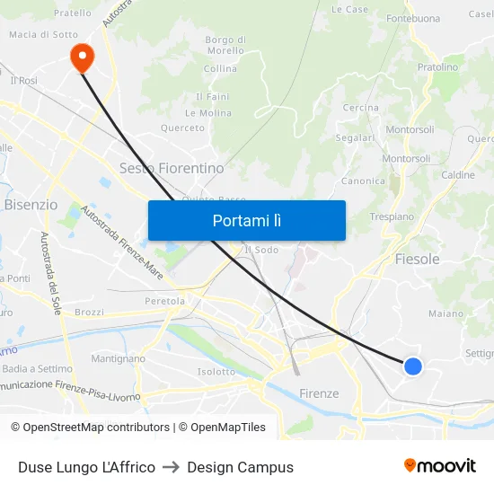 Duse Lungo L'Affrico to Design Campus map