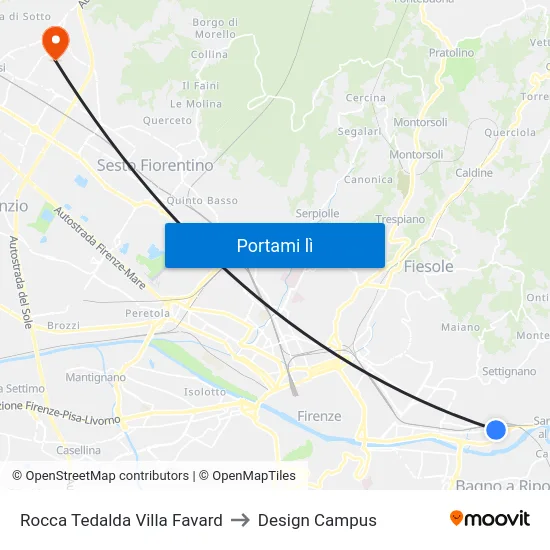 Rocca Tedalda Villa Favard to Design Campus map