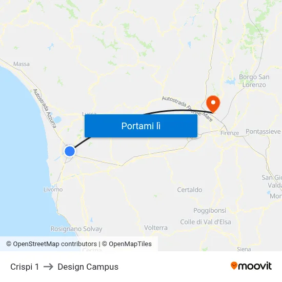 Via Crispi to Design Campus map