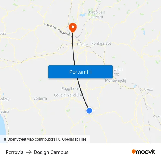 Ferrovia to Design Campus map