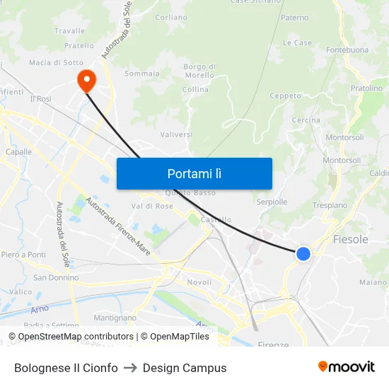 Bolognese Il Cionfo to Design Campus map