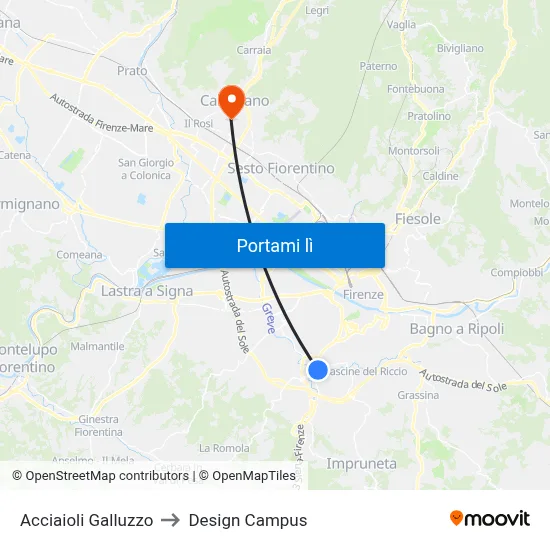 Acciaioli Galluzzo to Design Campus map