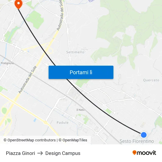 Piazza Ginori to Design Campus map