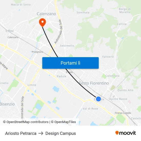 Ariosto Petrarca to Design Campus map