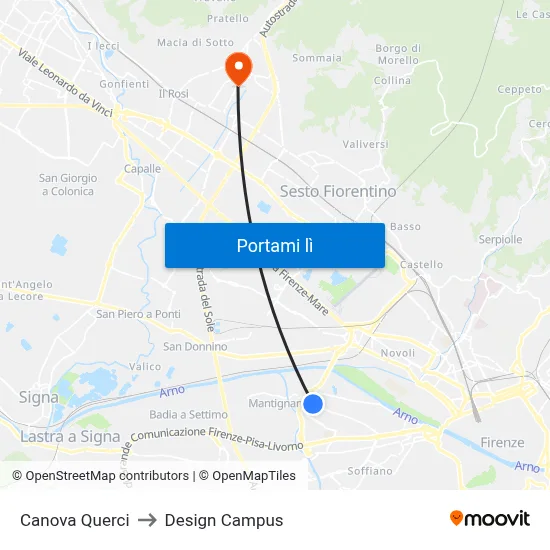 Canova Querci to Design Campus map
