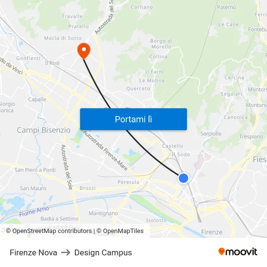 Firenze Nova to Design Campus map