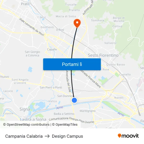 Campania Calabria to Design Campus map