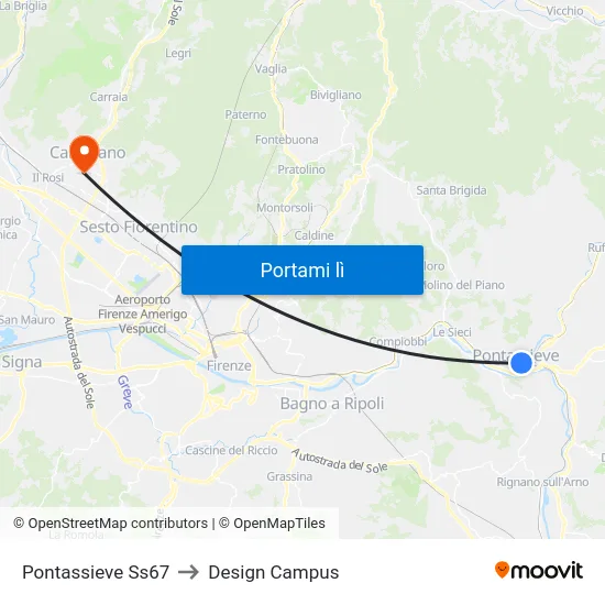 Pontassieve Ss67 to Design Campus map