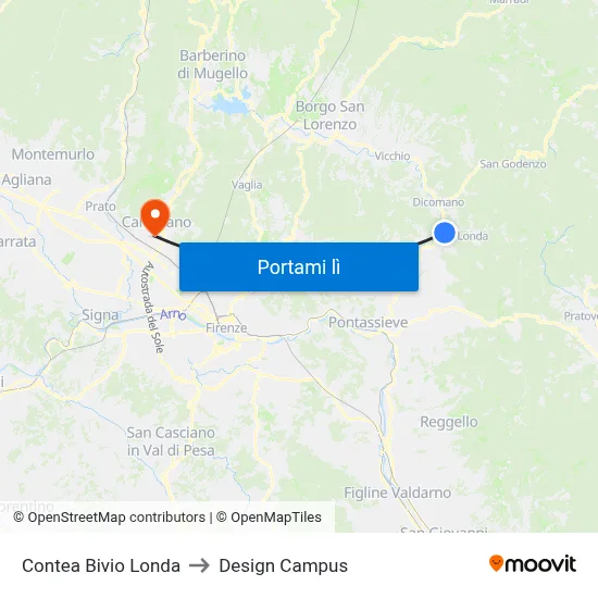 Contea Bivio Londa to Design Campus map