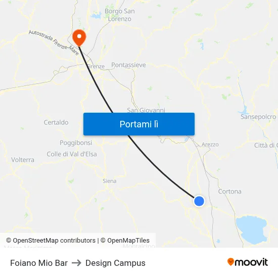 Foiano Mio Bar to Design Campus map
