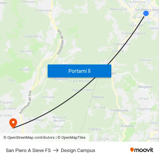San Piero A Sieve FS to Design Campus map