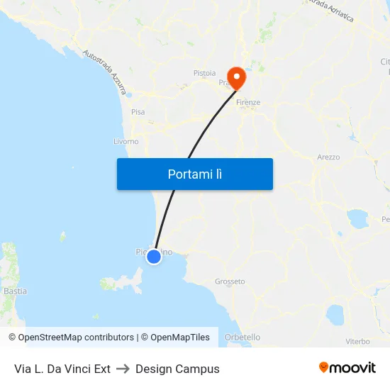 Via L. Da Vinci Ext to Design Campus map