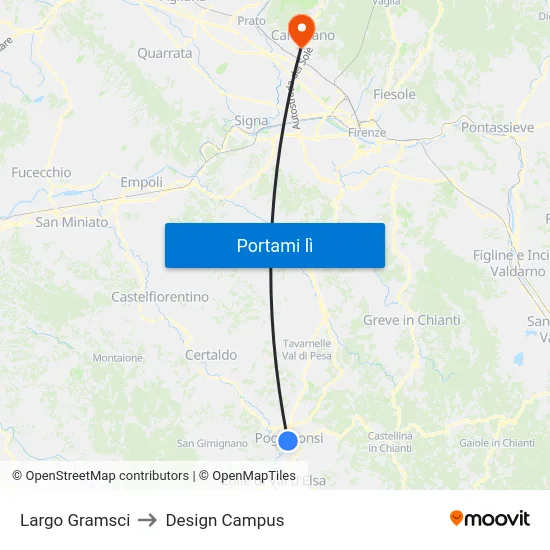 Largo Gramsci to Design Campus map