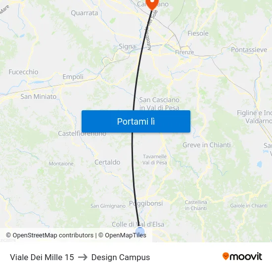 Viale Dei Mille 15 to Design Campus map