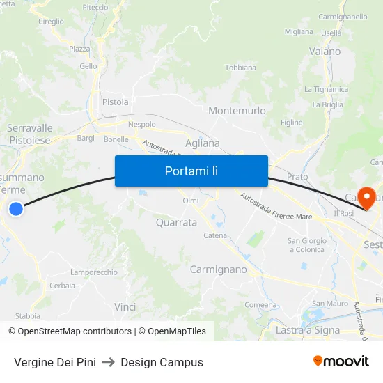 Vergine Dei Pini to Design Campus map