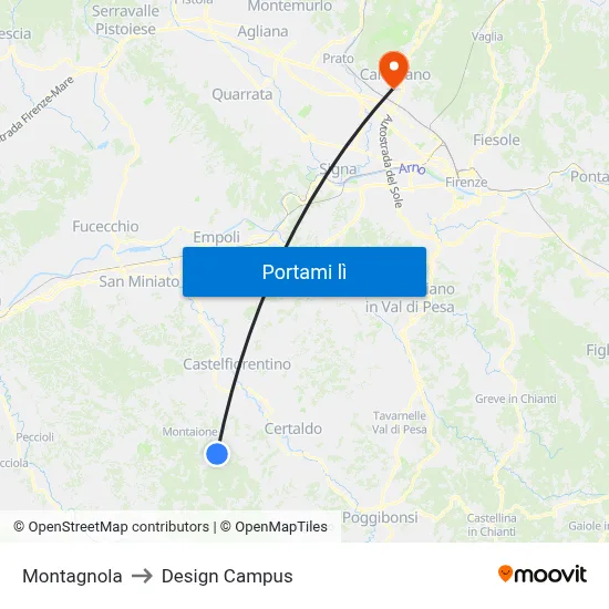 Montagnola to Design Campus map