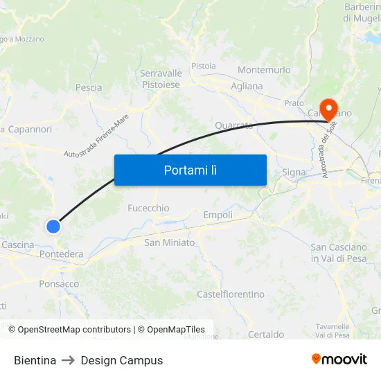 Bientina to Design Campus map