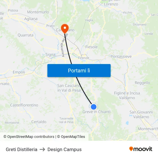 Greti Distilleria to Design Campus map