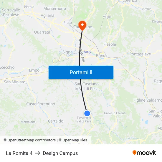 La Romita 4 to Design Campus map