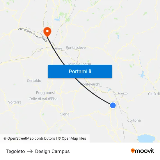 Tegoleto to Design Campus map