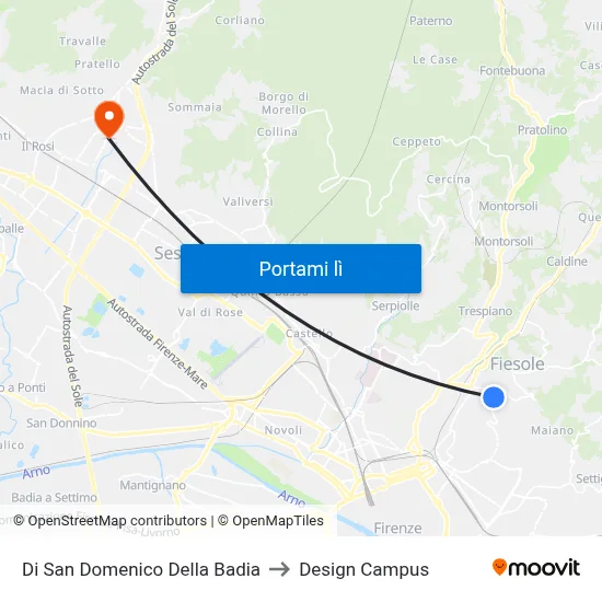 Di San Domenico Della Badia to Design Campus map