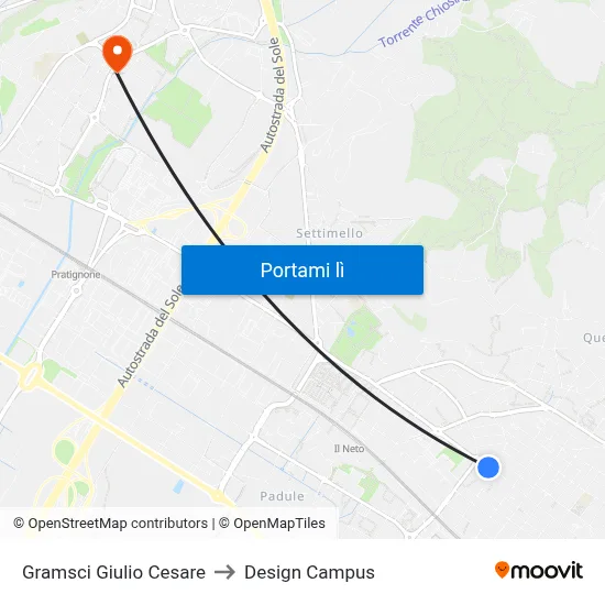 Gramsci Giulio Cesare to Design Campus map
