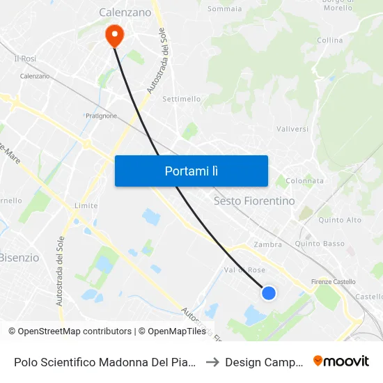 Polo Scientifico Madonna Del Piano to Design Campus map