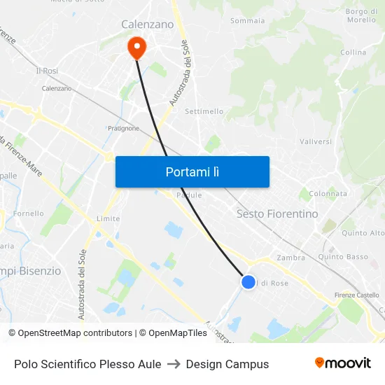 Polo Scientifico Plesso Aule to Design Campus map