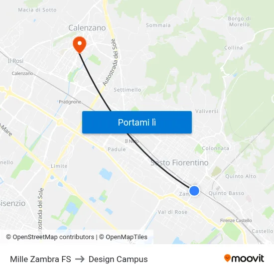 Mille Zambra FS to Design Campus map