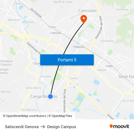 Saliscendi Genova to Design Campus map